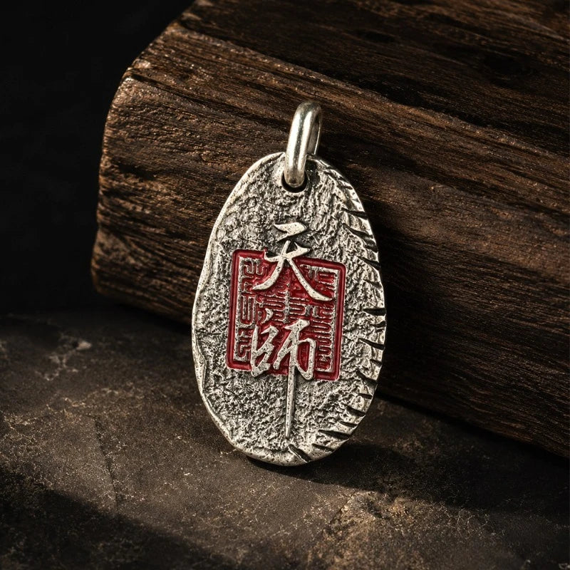Black Myth Zhong Kui White Copper Enamel Blessing Necklace