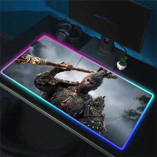 Black Myth: Wukong RGB Gaming Mouse Pad – Intense Portrait Edition E-Sports Desk Mat