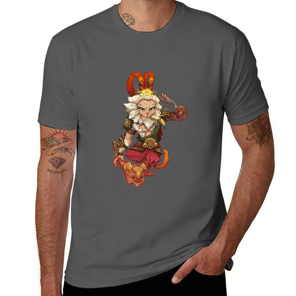 Black Myth Wukong Sun Wukong Fan Art Dark Grey T-Shirt