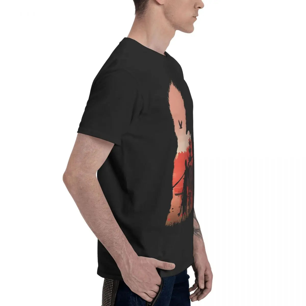 Camiseta Black Myth: Wukong Silhouette Adventure - Rojo coral