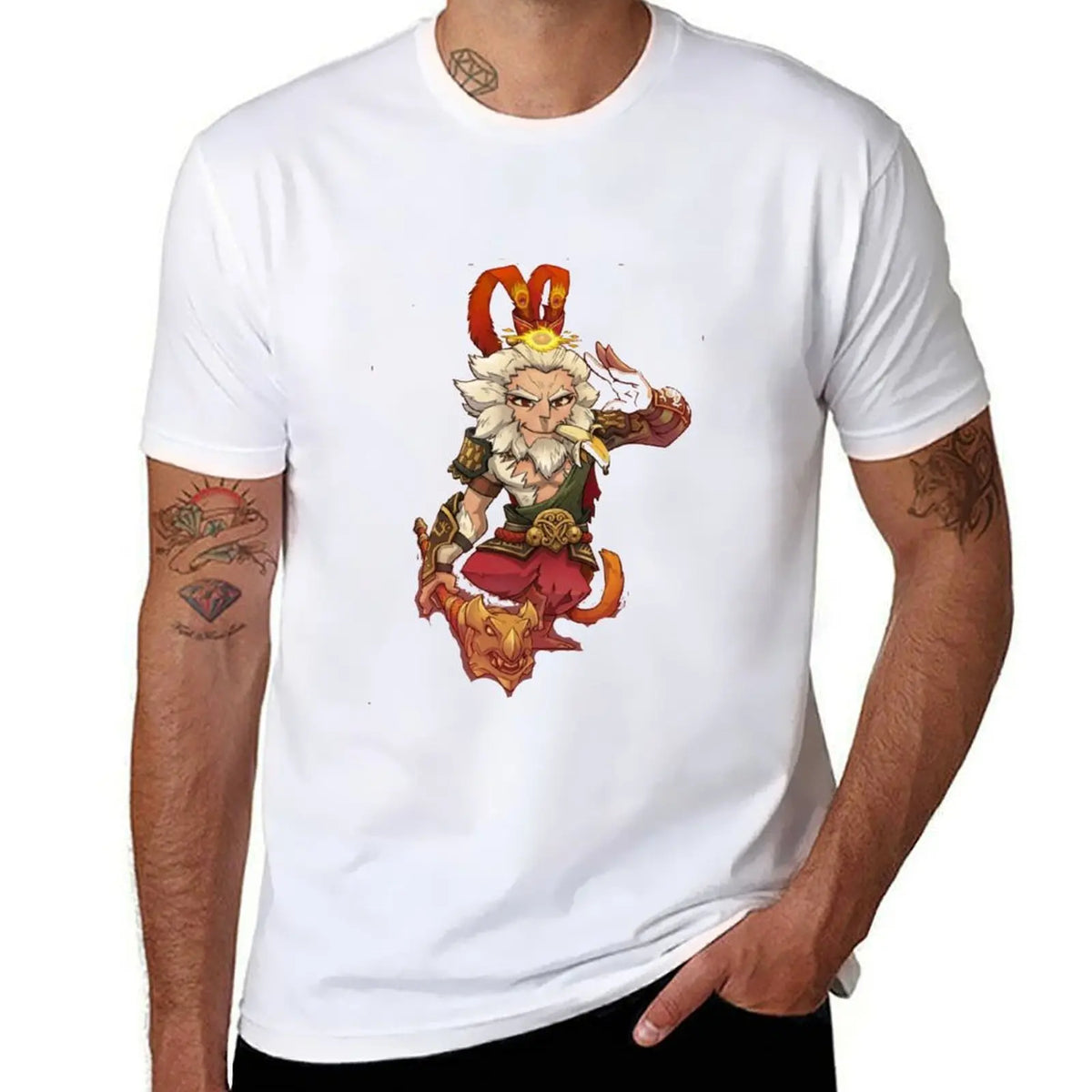 Black Myth Wukong Sun Wukong Fan Art White T-Shirt