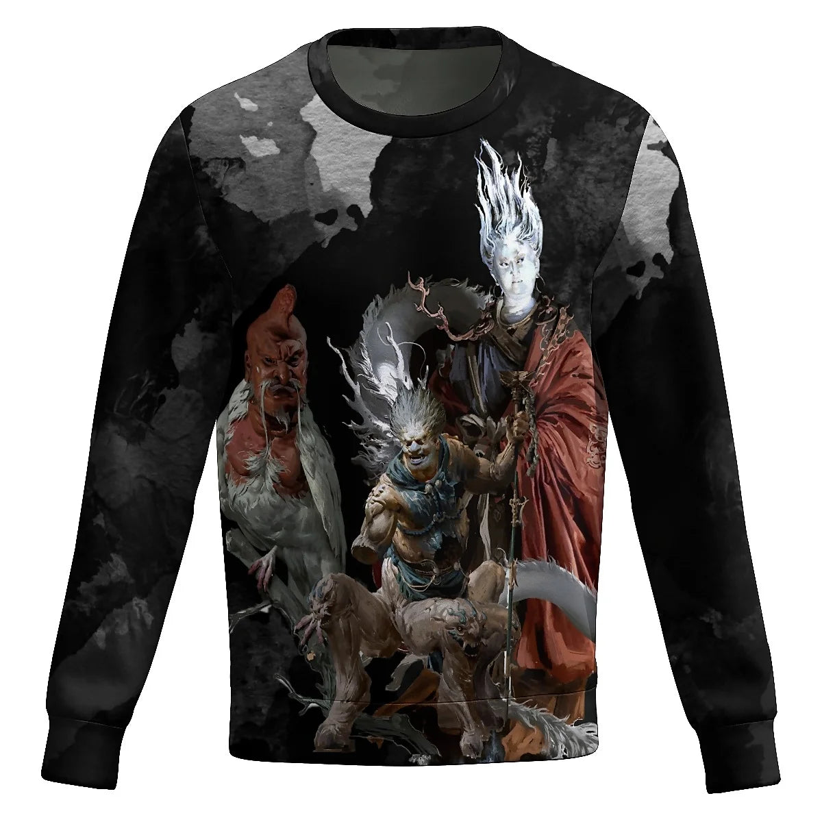 LIASOSO Game Peripherals - Black Myth Monkey 3D Print Men's Exclusive Long Sleeve Crewneck Sweatshirt Cool Style