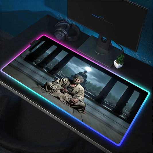 Black Myth: Wukong RGB Gaming Mouse Pad – Temple Meditation Edition E-Sports Desk Mat