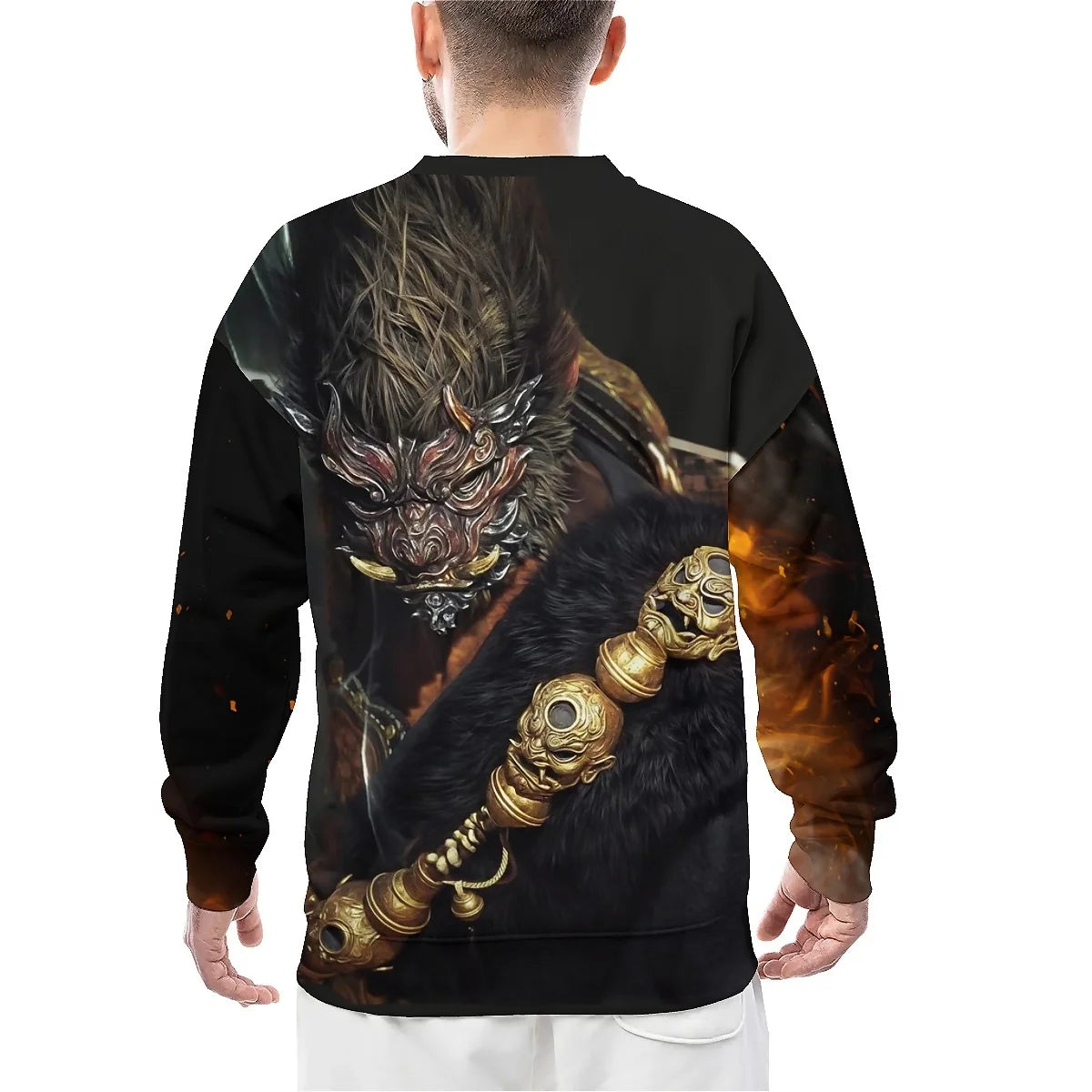 LIASOSO Game Peripherals - Black Myth Monkey 3D Print Men's Exclusive Long Sleeve Crewneck Sweatshirt Cool Style