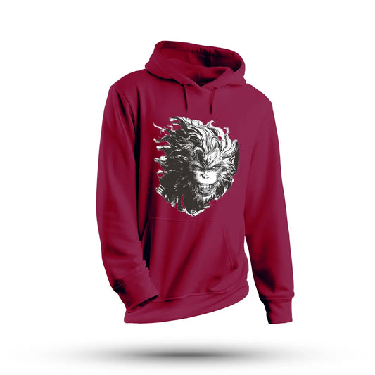 Fierce Wukong Burgundy Hoodie - Black Myth: Wukong