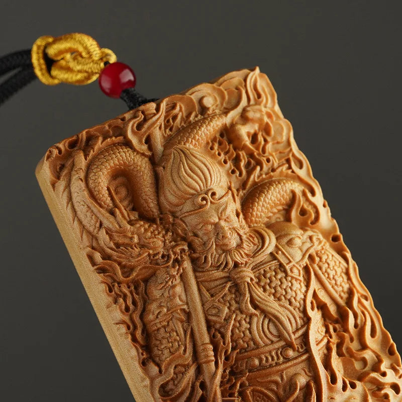 Majestic Carved Wood Pendant - Black Myth Wukong