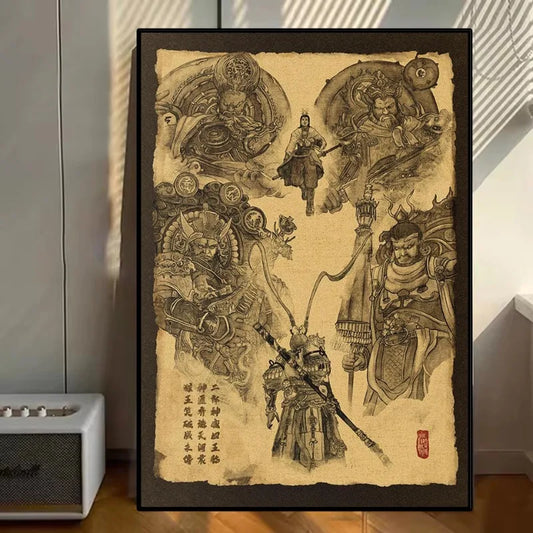 Black Myth Wukong Vintage Parchment Poster Limited Edition