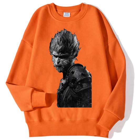 Wukong Warrior Battle Orange Sweatshirt - Black Myth: Wukong