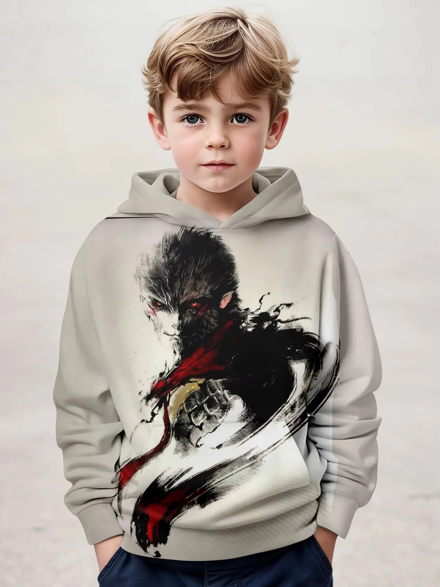 Kids' Black Myth Wukong Hoodie - Artistic Hero