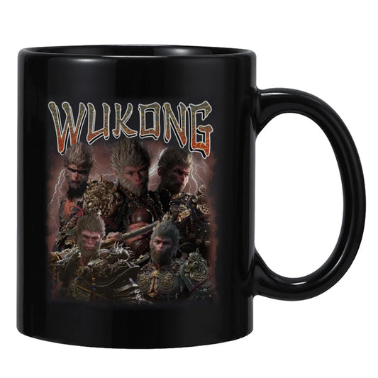 Black Myth: Wukong Ceramic Mug – Legendary Monkey King Warrior (Black)