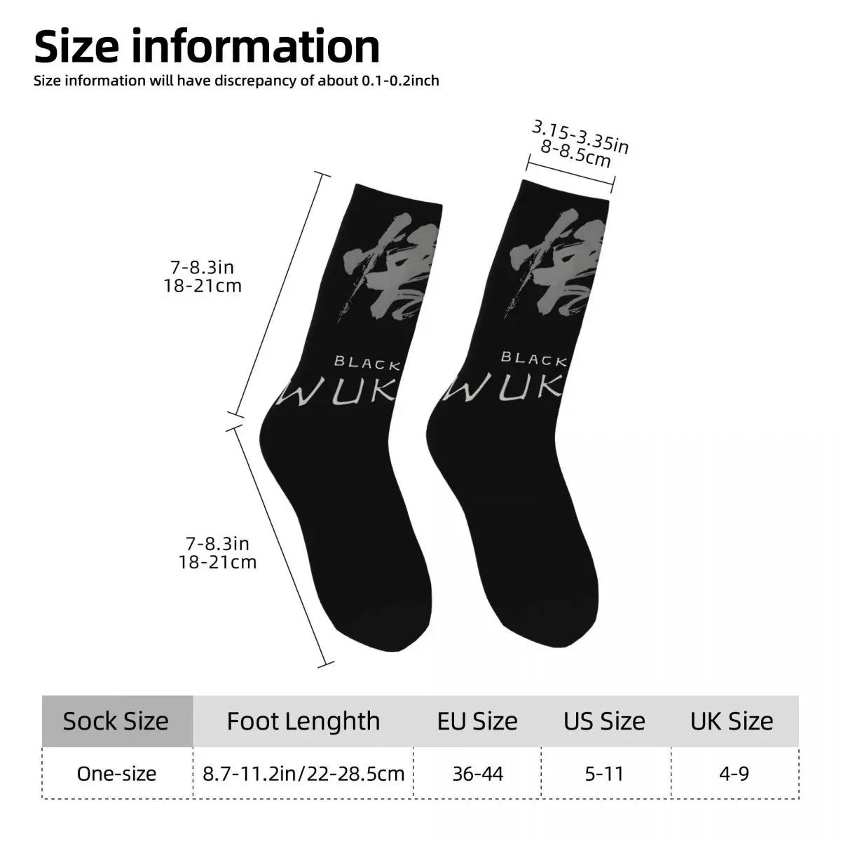 Black Blue Calligraphy Socks - Black Myth : Wukong