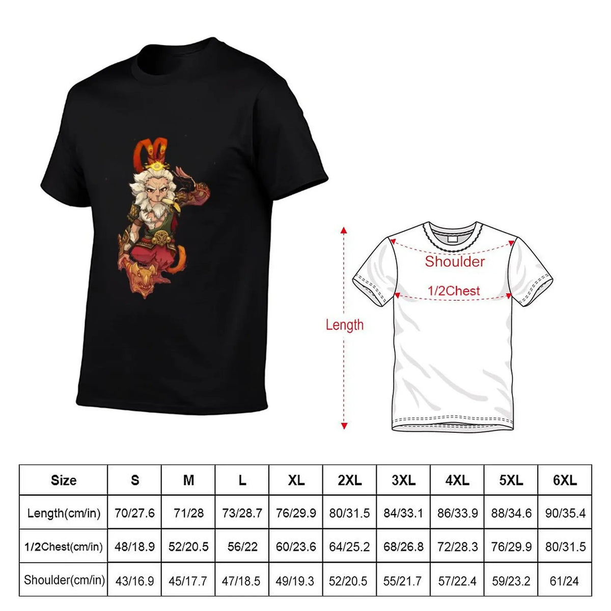 Black Myth Wukong Sun Wukong Fan Art Black T-Shirt