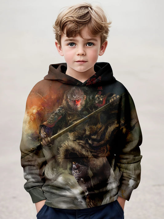 Kids' Black Myth Wukong Hoodie - Fierce Battle