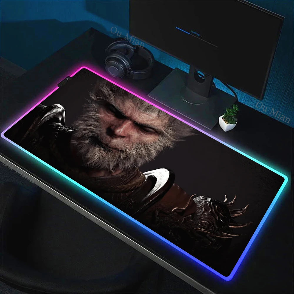 Black Myth: Wukong RGB Gaming Mouse Pad – Intense Portrait Edition E-Sports Desk Mat