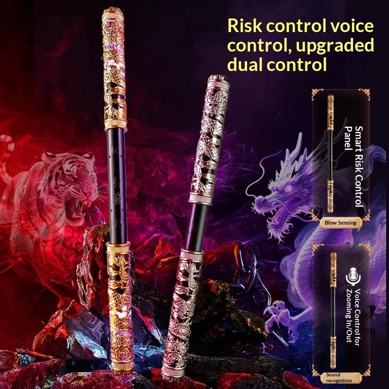 Black Myth Wukong Ruyi Jingu Bang Silver Electronic Retractable Staff Replica