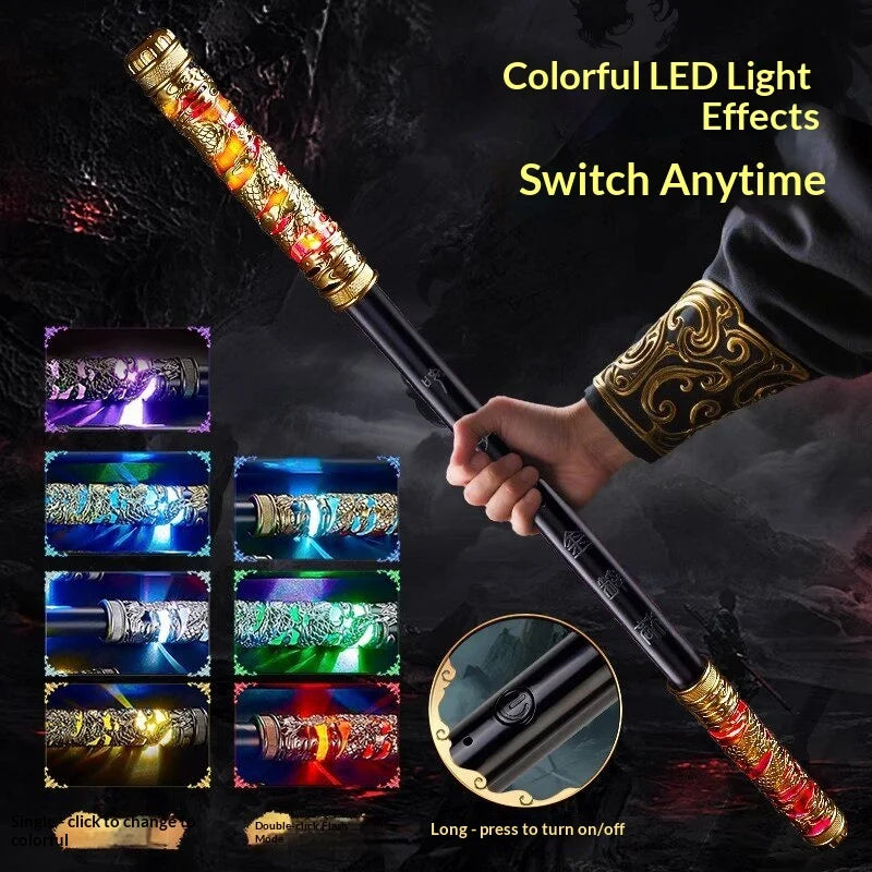 Black Myth Wukong Ruyi Jingu Bang Dark Gold Electronic Retractable Staff Replica