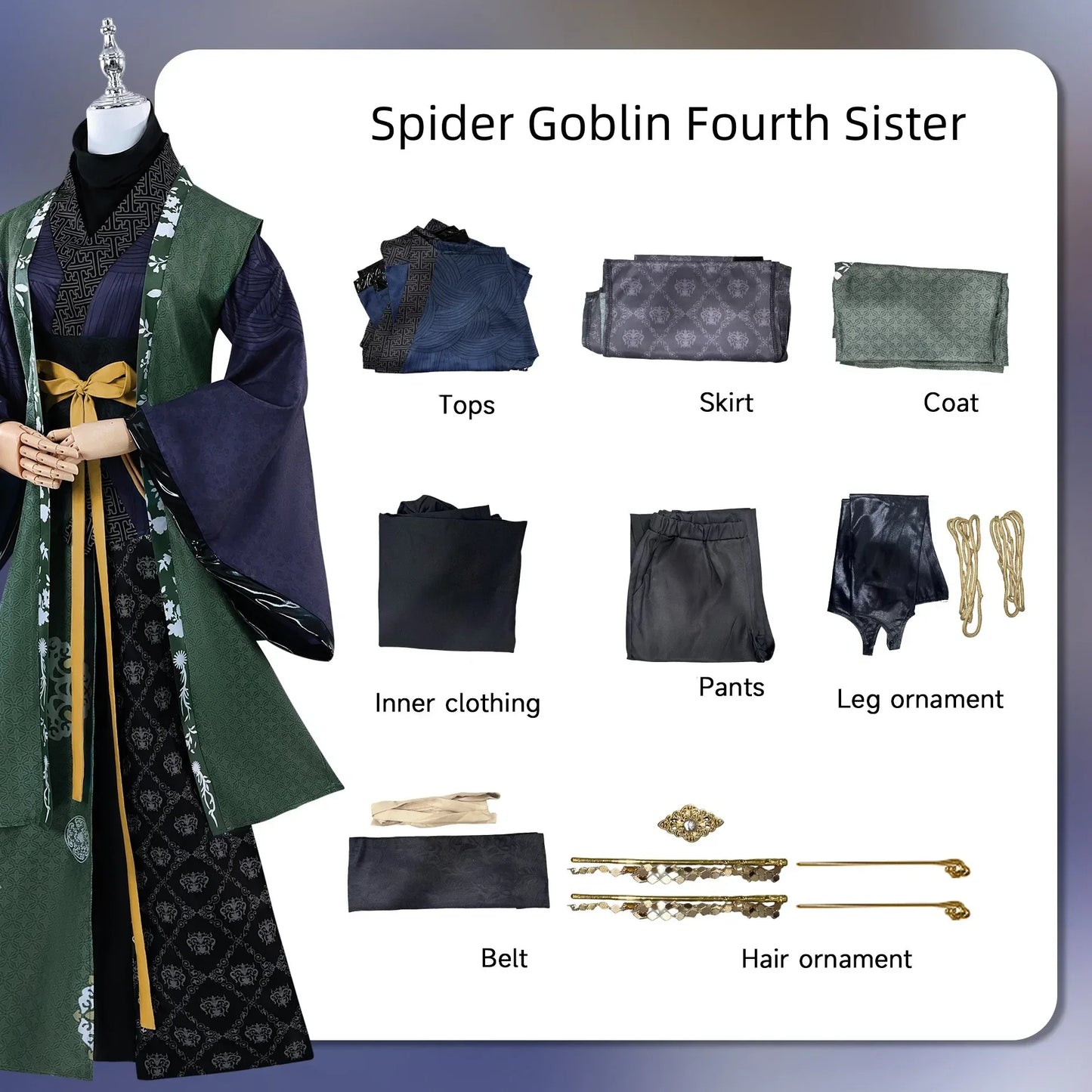 Spider Goblin Fourth Sister Cosplay Costume Black Myth Wukong