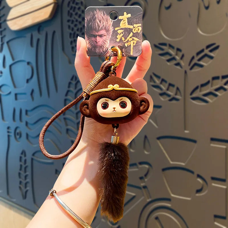 Black Myth Wukong Destined One Brown Monkey Plush Keychain