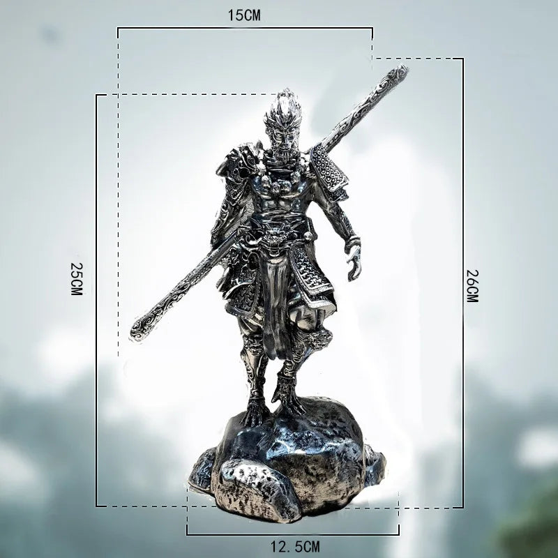 Black Myth Wukong Monkey King Silver Armor 26cm Statue