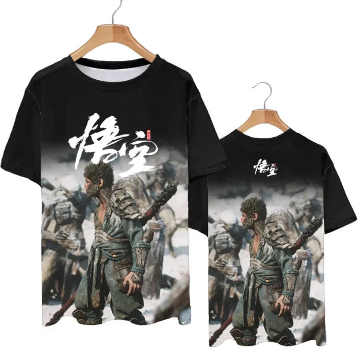 Black Myth: Wukong Black T-shirt - Wukong in Action