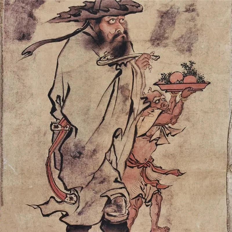 Black Myth: Zhong Kui Vintage Parchment Scroll