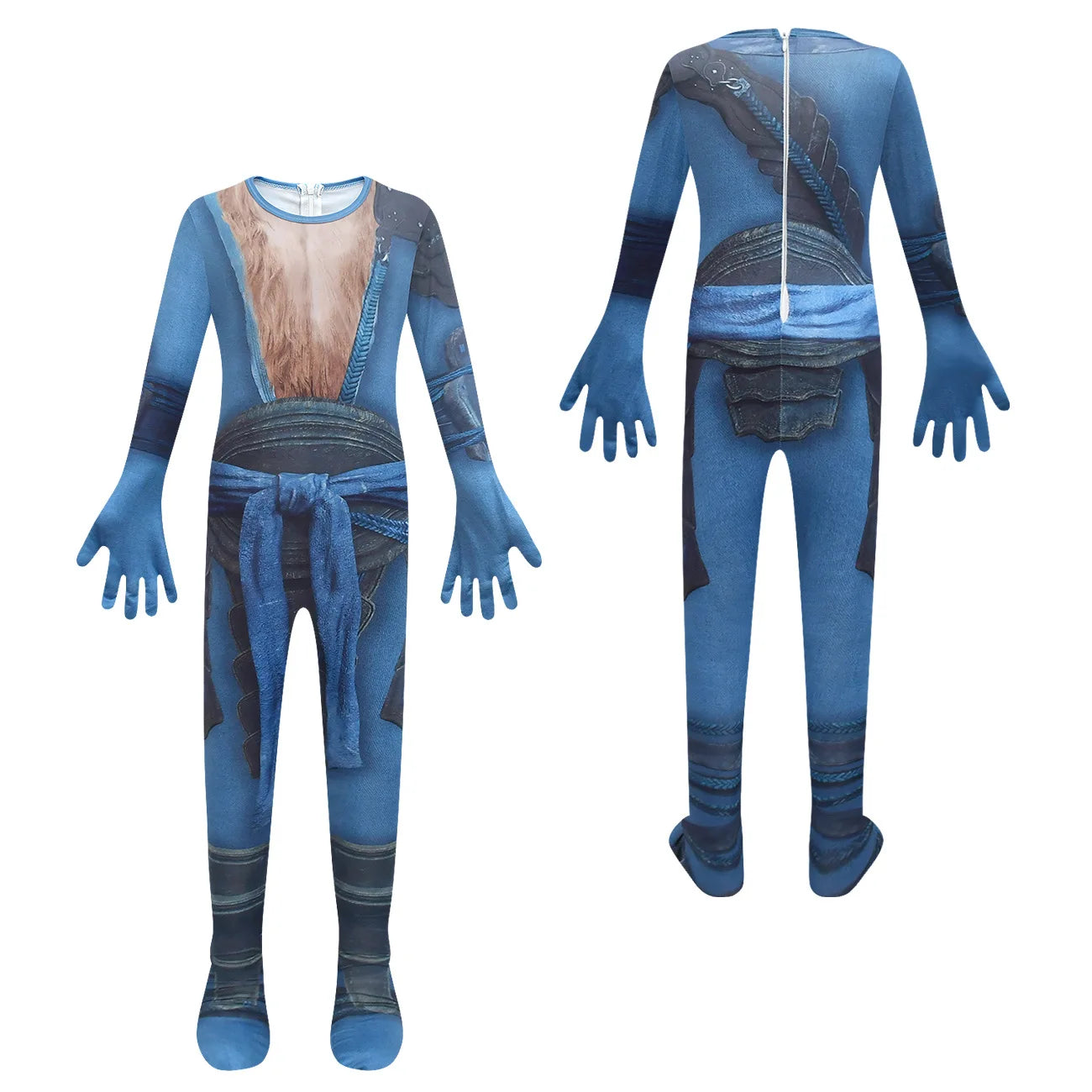 Kids Sun Wukong Blue Armor Costume - Black Myth: Wukong Inspired Outfit with Mask