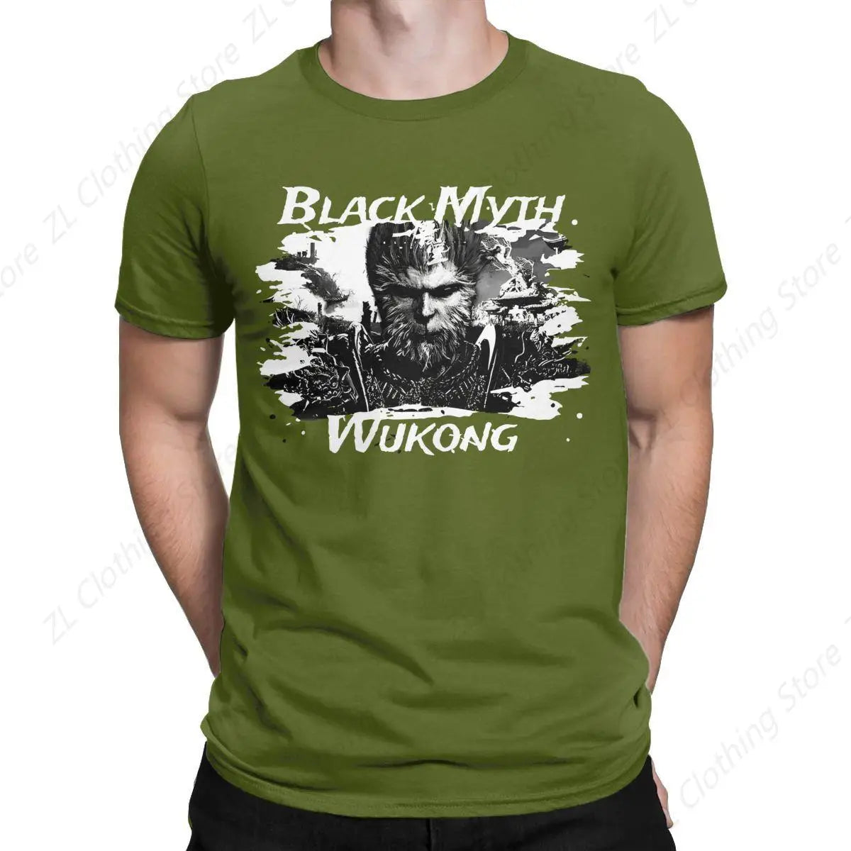 Black Myth: Wukong - The Warrior's Wrath Army Green T-Shirt