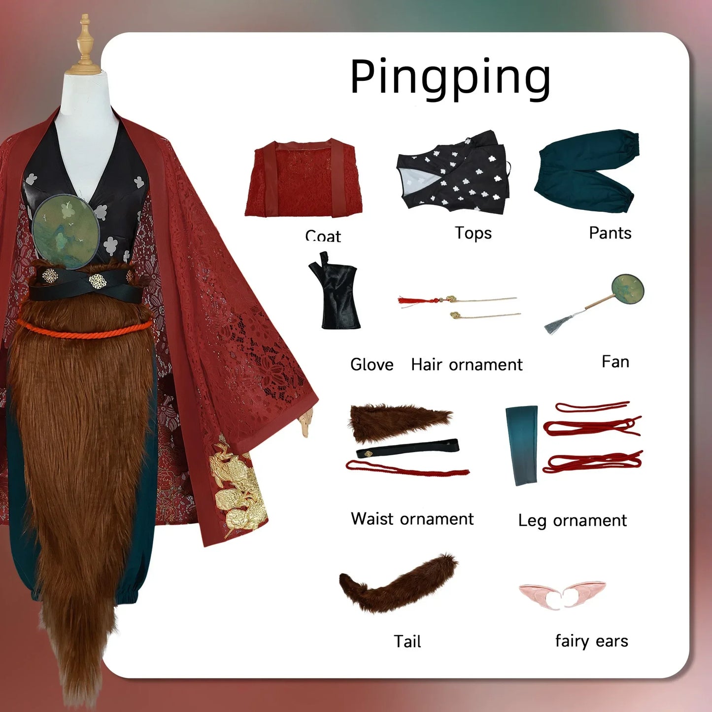 Pingping Cosplay Costume Black Myth Wukong