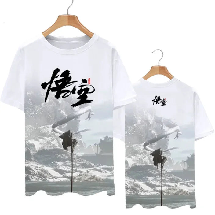 Black Myth: Wukong White T-shirt - Legendary Hero’s Journey