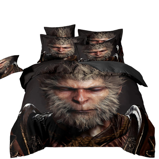 Black Myth Wukong Bedding Set – Great Sage Close-Up Portrait
