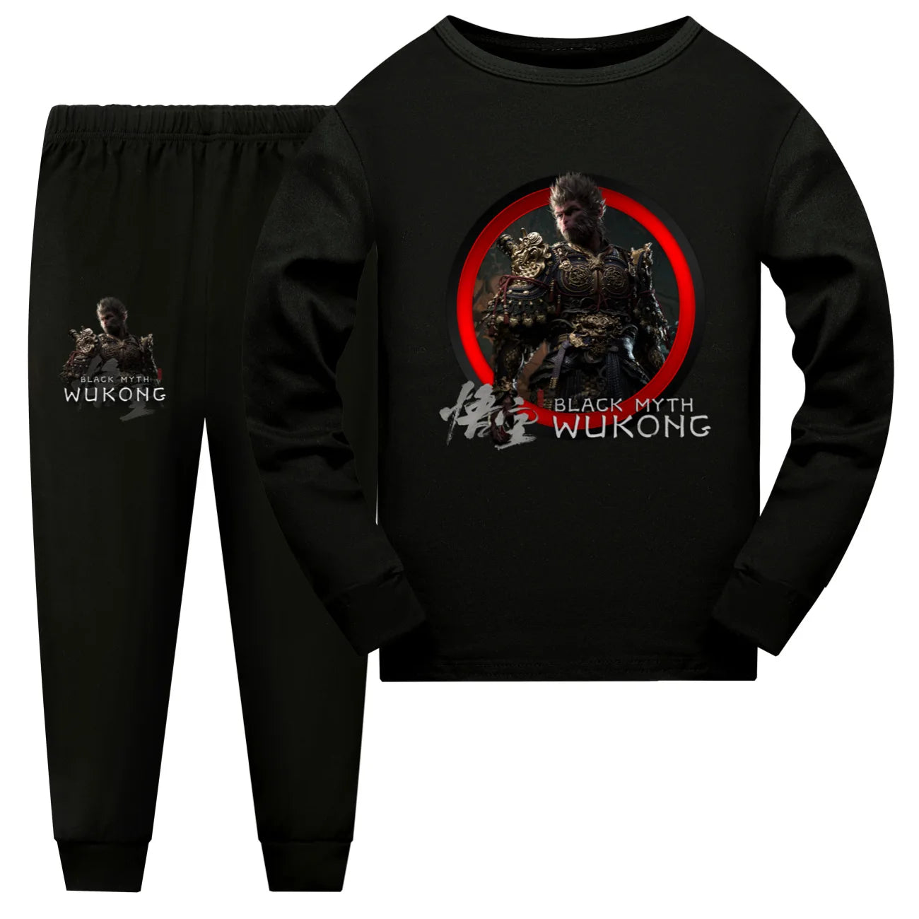 Featuring Sun Wukong - Black Myth: Wukong Black Children’s Hoodie and Jogger Set