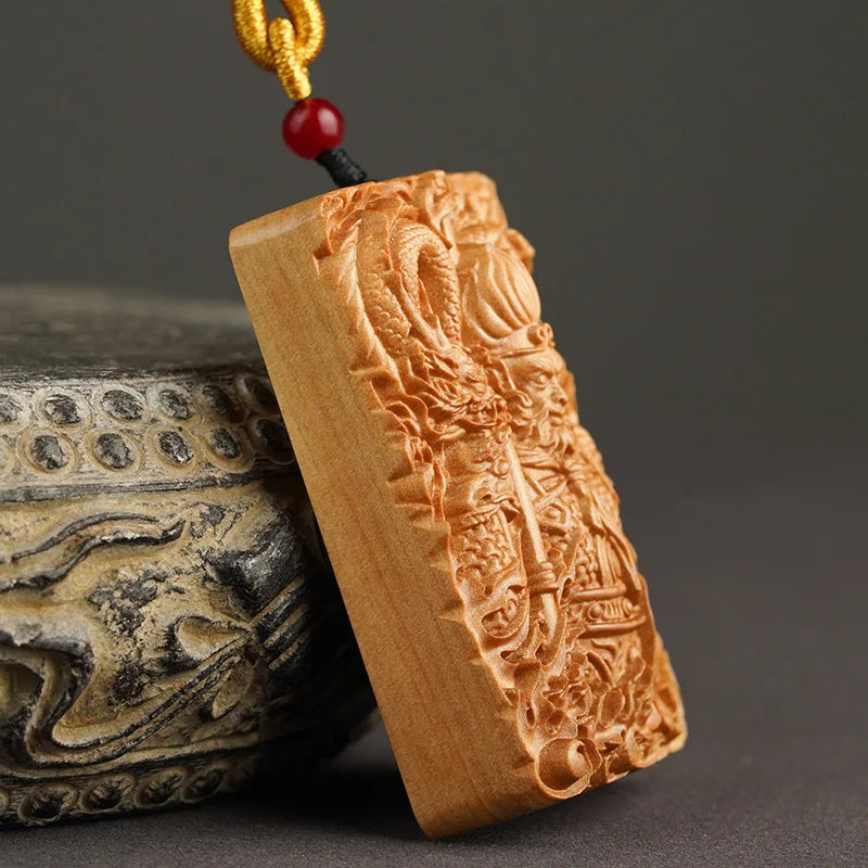 Majestic Carved Wood Pendant - Black Myth Wukong