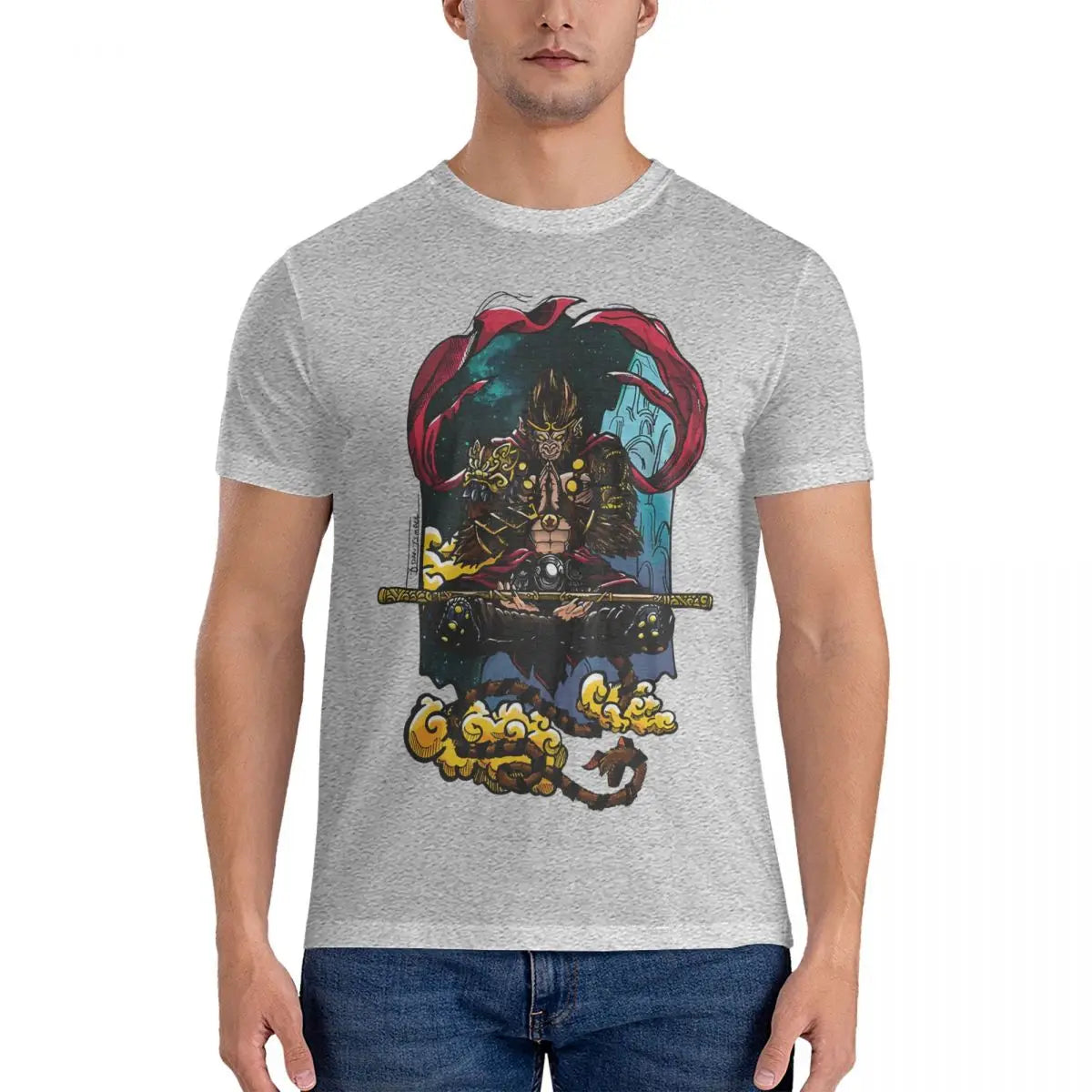 Black Myth: Wukong Gray T-Shirt – Power of the Monkey King