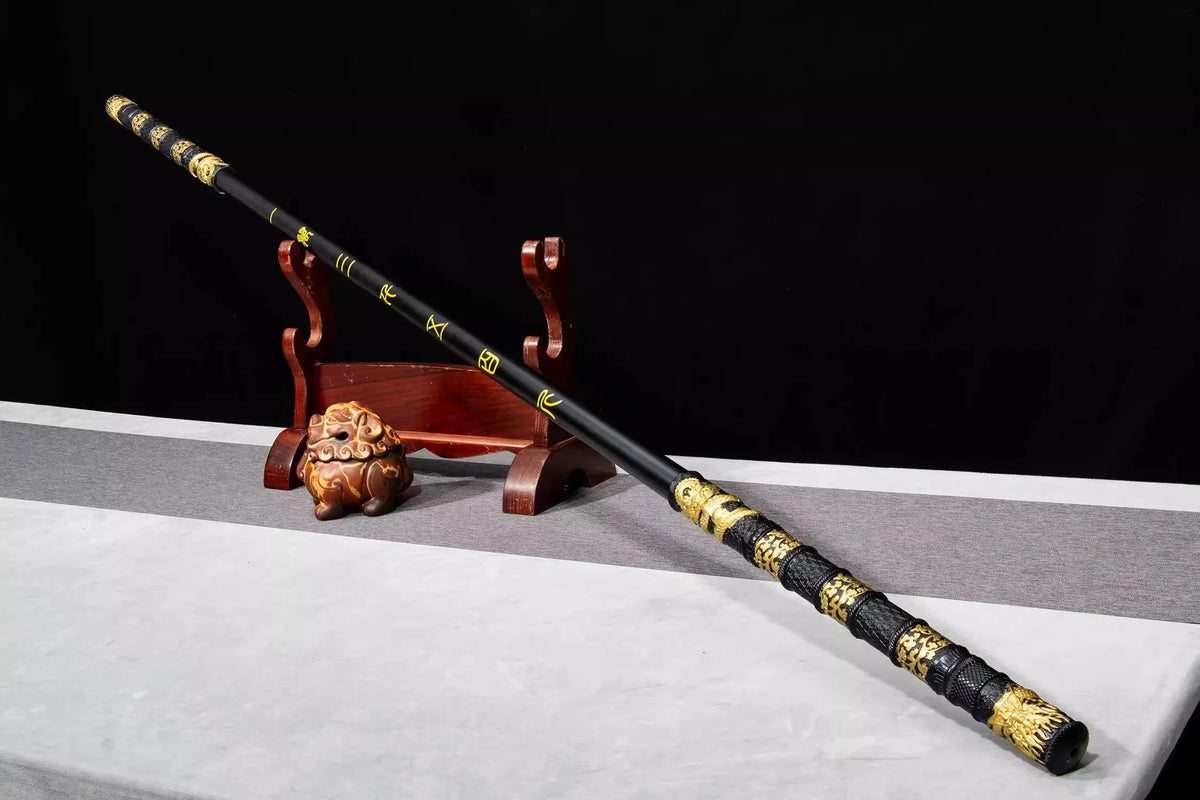 Black Myth Wukong Ruyi Jingu Bang Weapon 184cm Black & Gold Staff Replica