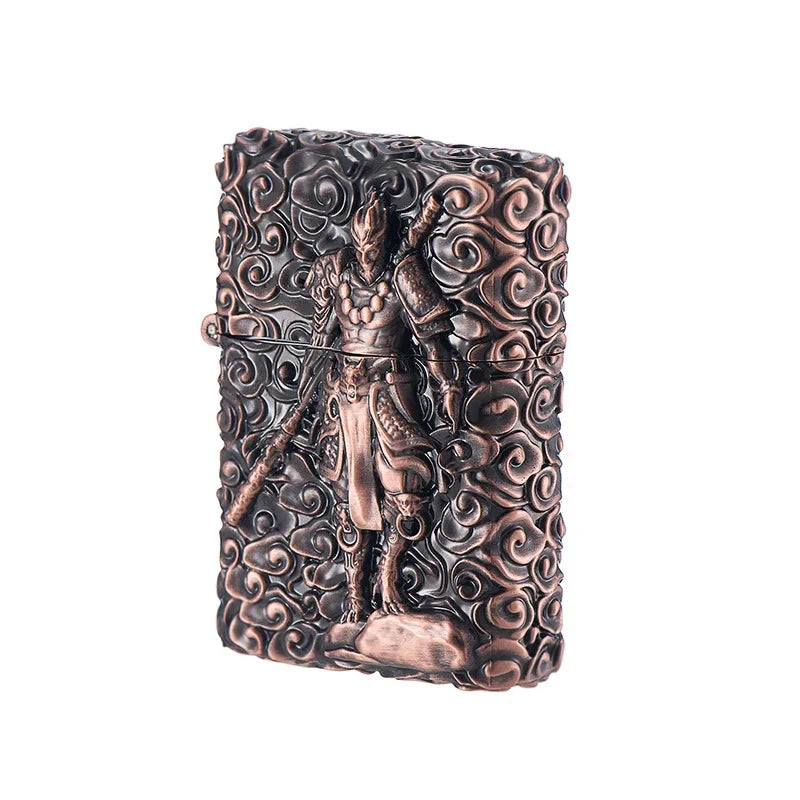 Black Myth Wukong Bronze Metal Kerosene Lighter with Sun Wukong Relief