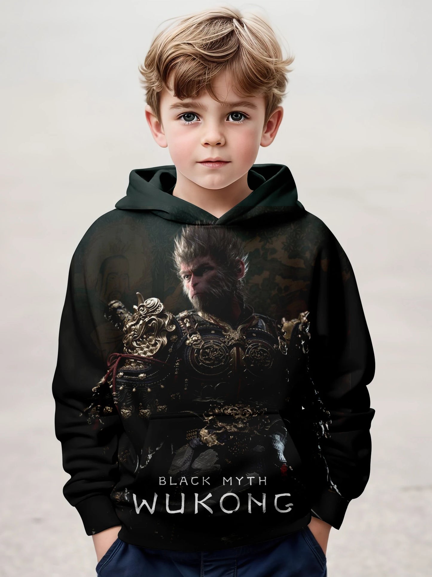 Kids' Black Myth Wukong Hoodie - Golden Armor