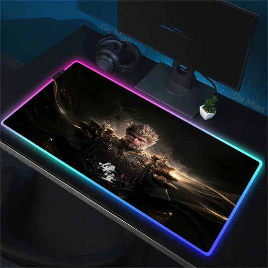 Black Myth: Wukong RGB Gaming Mouse Pad – Legendary Warrior Edition E-Sports Desk Mat