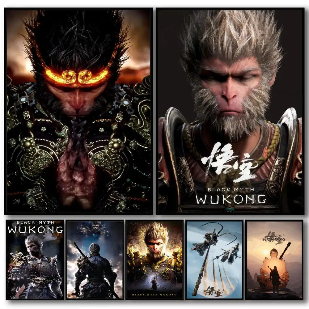 Black Myth Wukong Mountain Scroll Landscape Poster