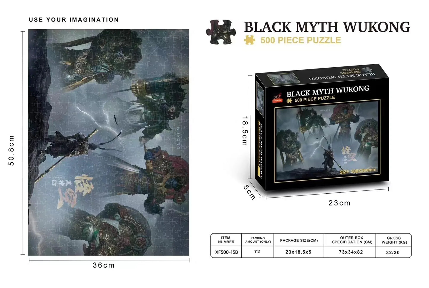 Black Myth Wukong Puzzle – Legendary Warriors Confrontation (500 Pieces)