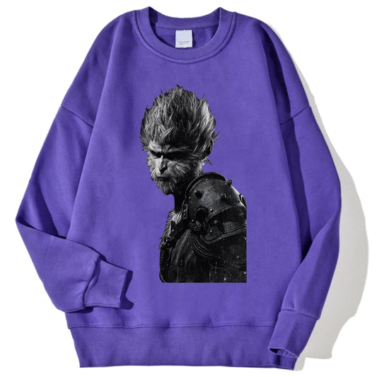 Wukong Warrior Battle Purple Sweatshirt - Black Myth: Wukong