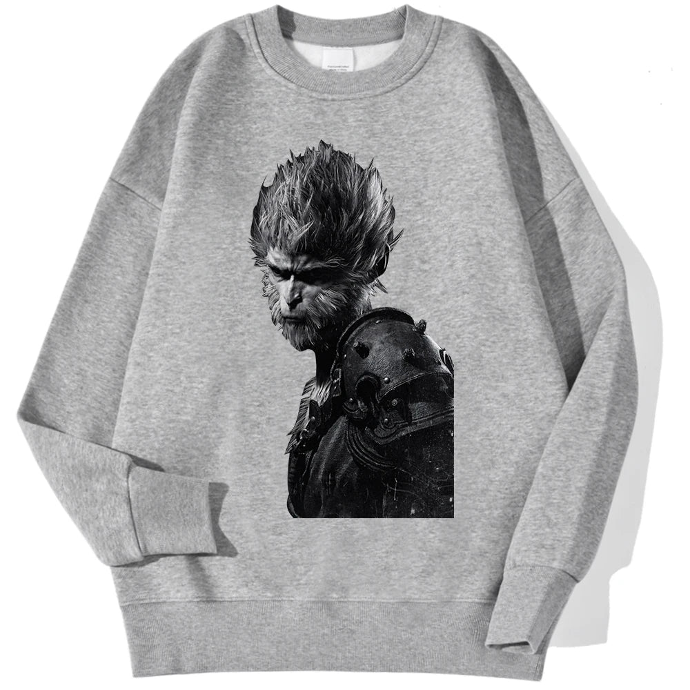 Wukong Warrior Battle Gray Sweatshirt - Black Myth: Wukong