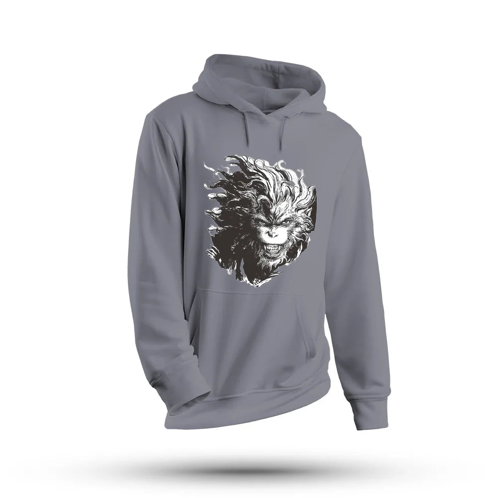 Fierce Wukong Dark Gray Hoodie - Black Myth: Wukong