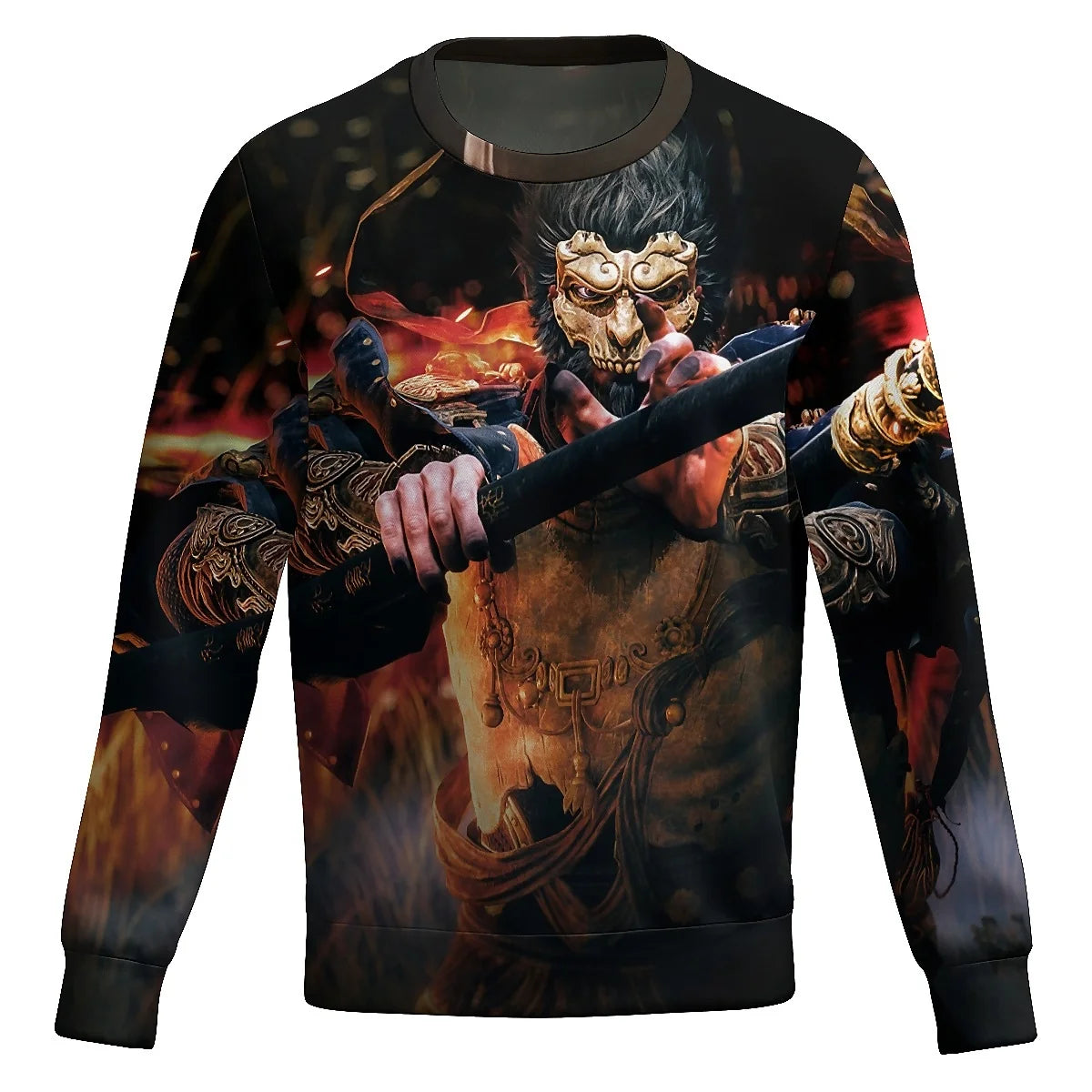 LIASOSO Game Peripherals - Black Myth Monkey 3D Print Men's Exclusive Long Sleeve Crewneck Sweatshirt Cool Style