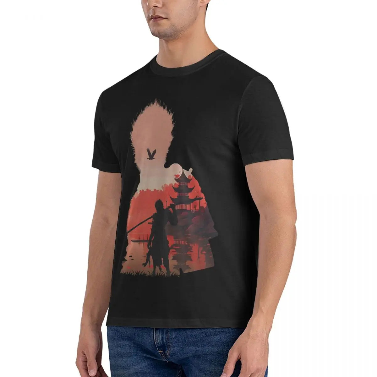 Black Myth: Wukong Silhouette Adventure T-Shirt - Navy Blue