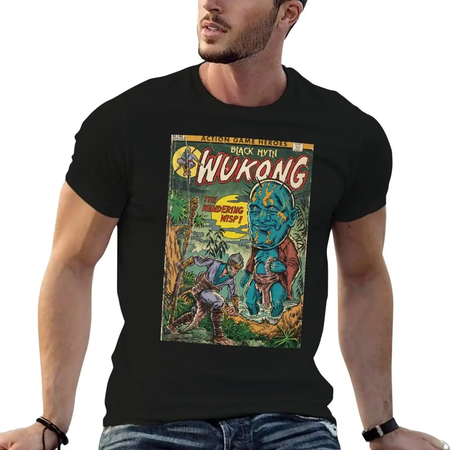 Black Myth Wukong Comics T-Shirt Black