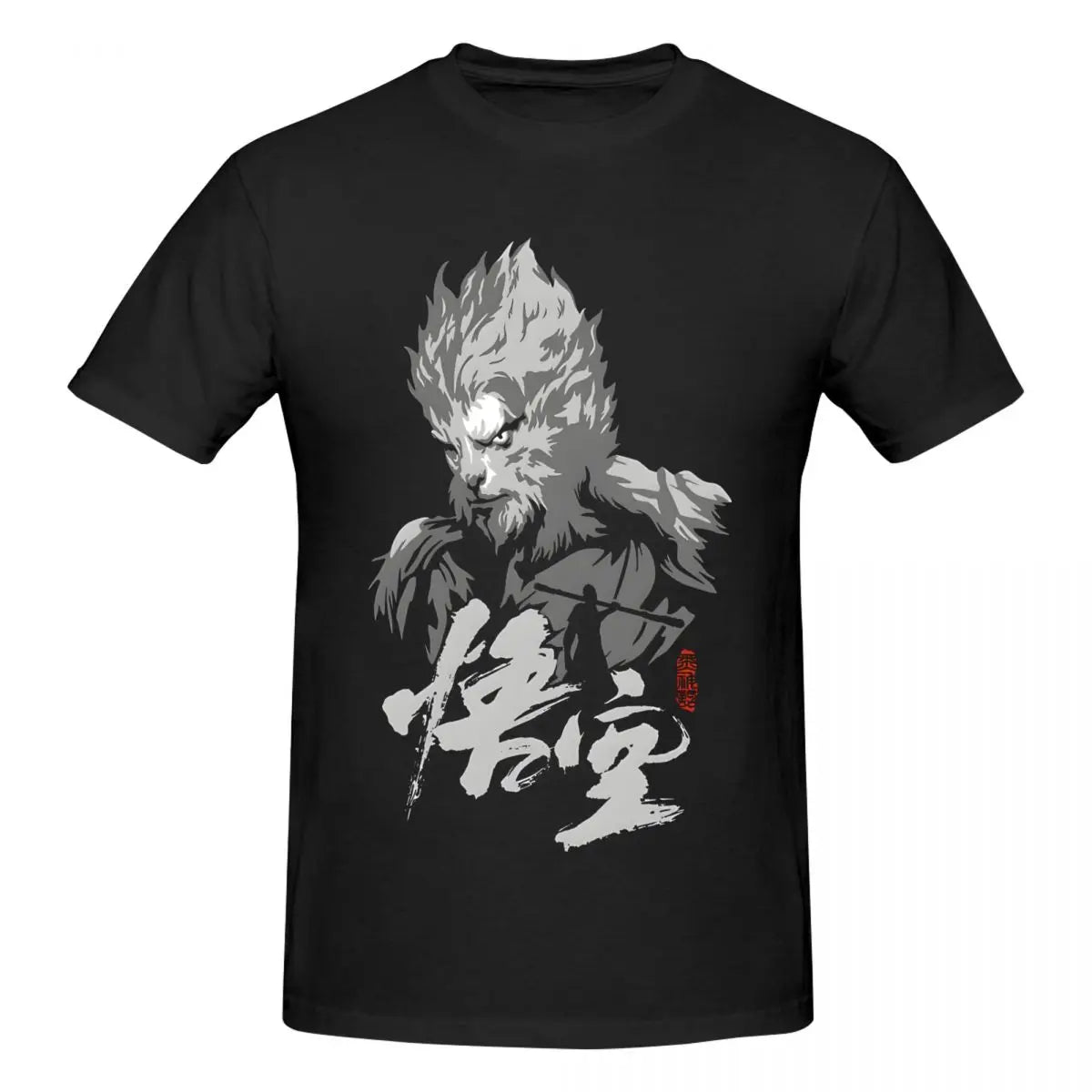 Black Myth : Wukong Men's Red Fierce Wukong T-Shirt - Ignite Your Inner Warrior