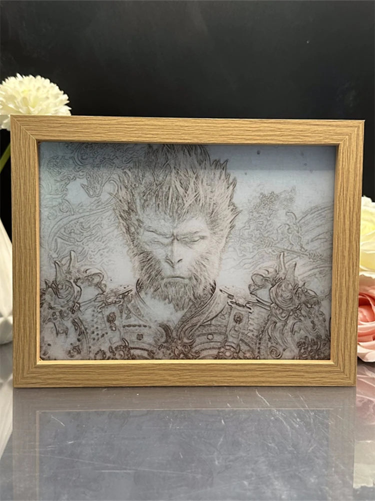 Golden Framed Sun Wukong Portrait – Black Myth : Wukong Lighting