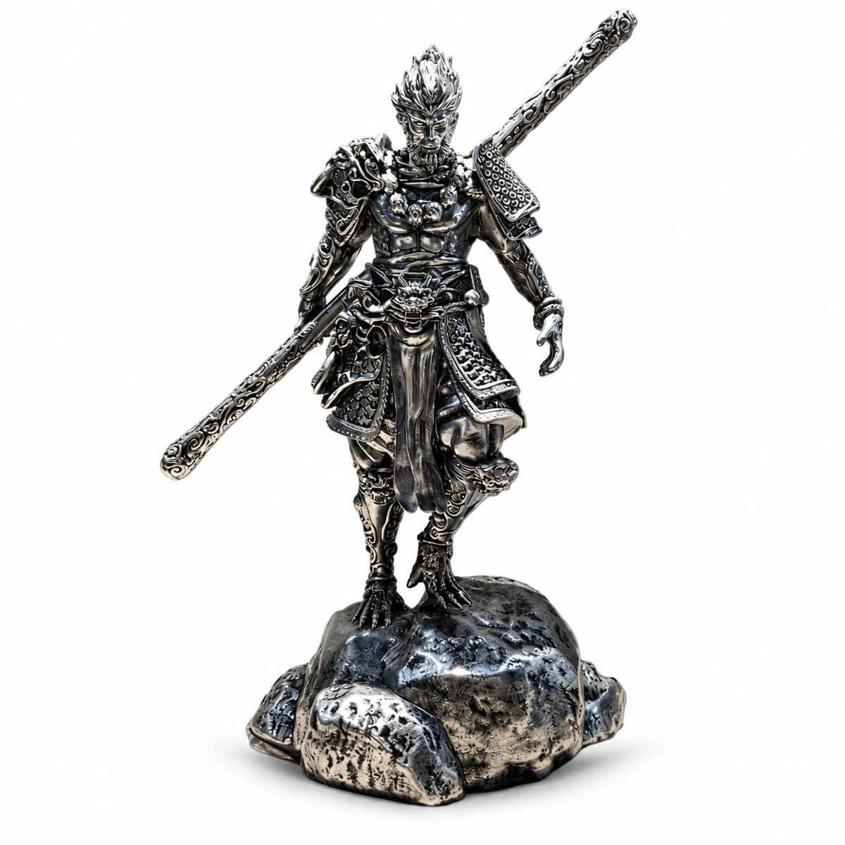 Black Myth Wukong Monkey King Silver Armor 26cm Statue